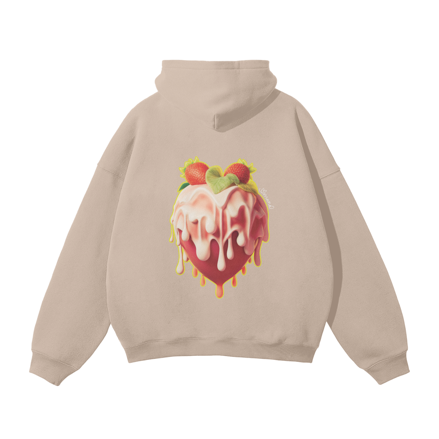 Love Mana "Strawberry Heart" Oversized Fleece Hoodie