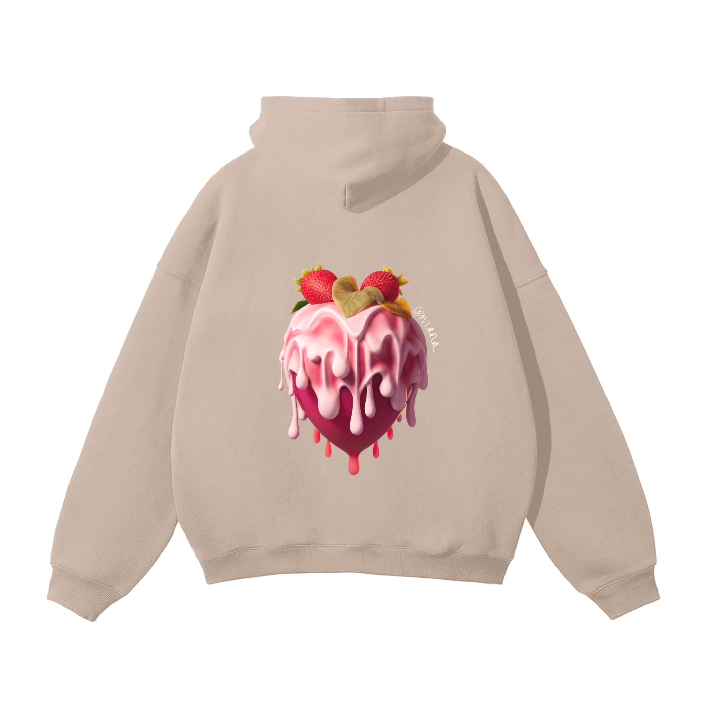 Love Mana "Strawberry Heart" Oversized Fleece Hoodie