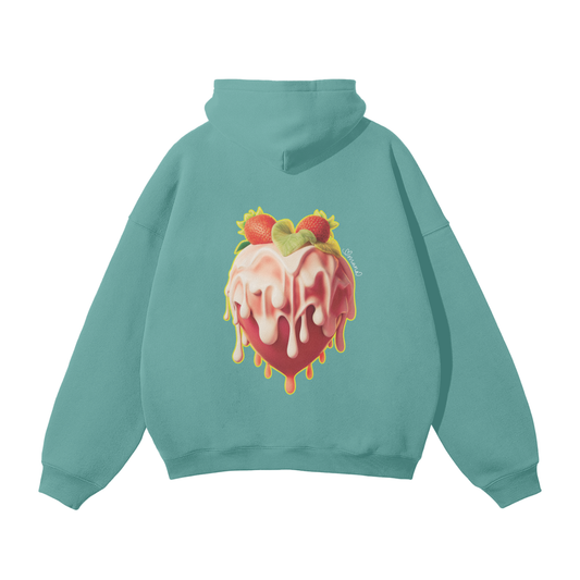 Love Mana "Strawberry Heart" Oversized Fleece Hoodie