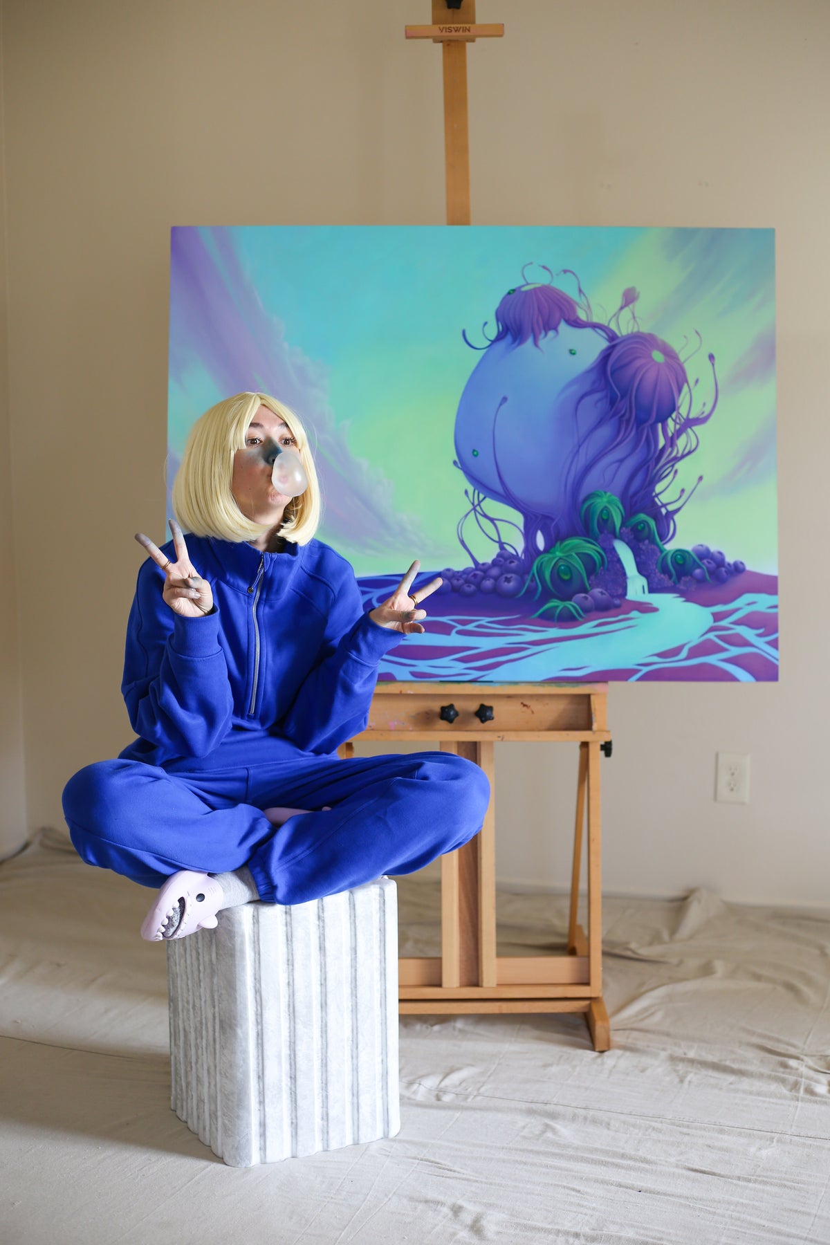 "Turning Violet" Original Oil Painting On Wood