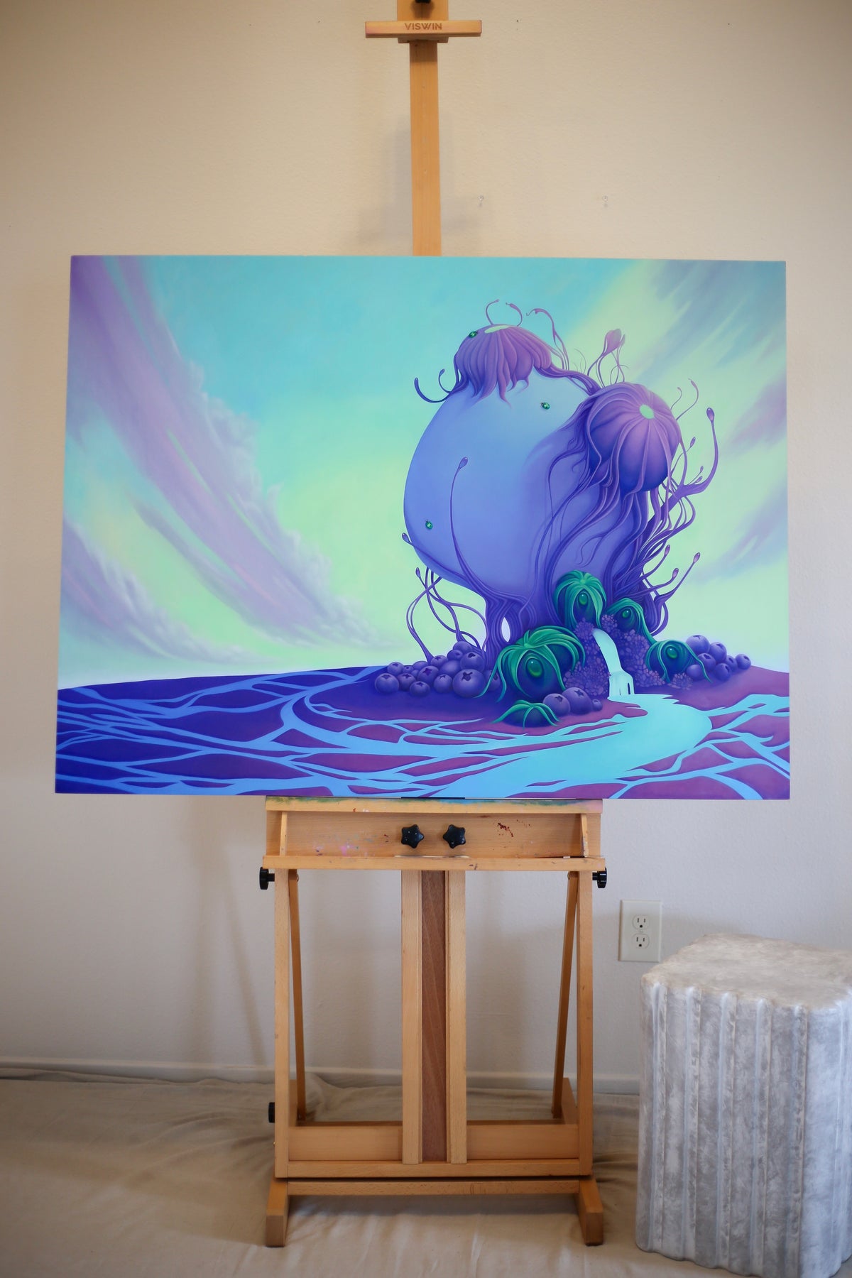 "Turning Violet" Original Oil Painting On Wood