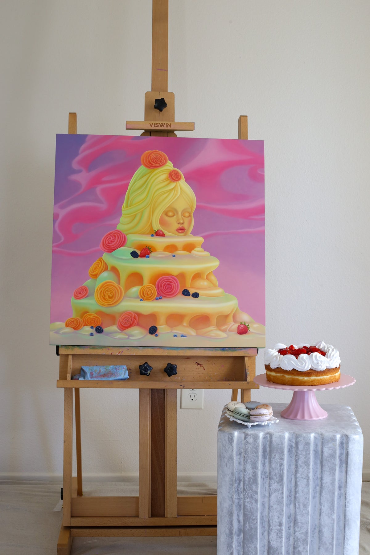 "Let Them Eat Cake" Original Oil Painting On Wood